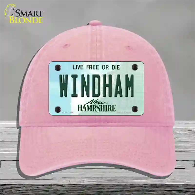 Windham New Hampshire State Novelty License Plate Hat Unconstructed Cotton / Pink