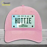 Hottie New Hampshire State Novelty License Plate Hat Unconstructed Cotton / Pink