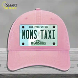 Moms Taxi New Hampshire State Novelty License Plate Hat Unconstructed Cotton / Pink