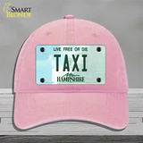 Taxi New Hampshire State Novelty License Plate Hat Unconstructed Cotton / Pink