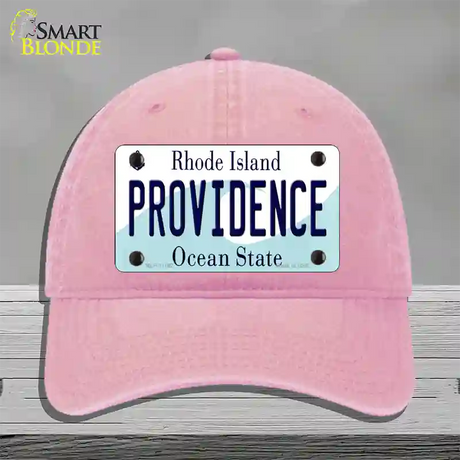 Providence Rhode Island State Novelty License Plate Hat Unconstructed Cotton / Pink