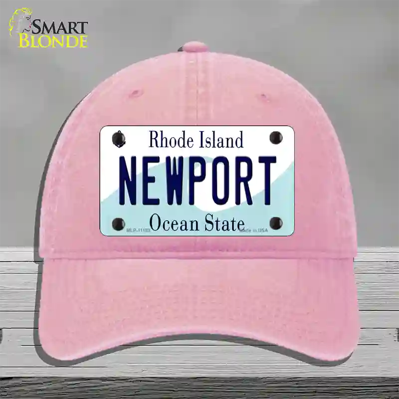 New Port Rhode Island State Novelty License Plate Hat Unconstructed Cotton / Pink