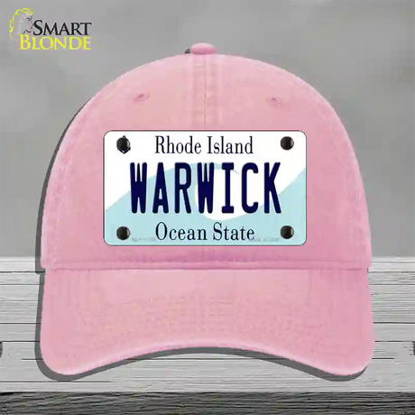 Warwick Rhode Island State Novelty License Plate Hat Unconstructed Cotton / Pink