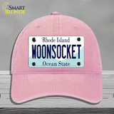 Woonsocket Rhode Island State Novelty License Plate Hat Unconstructed Cotton / Pink