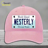 Westerly Rhode Island State Novelty License Plate Hat Unconstructed Cotton / Pink