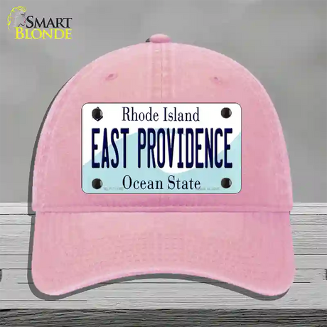 East Providence Rhode Island State Novelty License Plate Hat Unconstructed Cotton / Pink