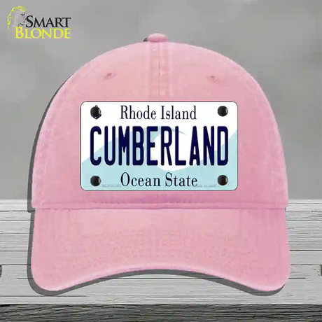 Cumberland Rhode Island State Novelty License Plate Hat Unconstructed Cotton / Pink