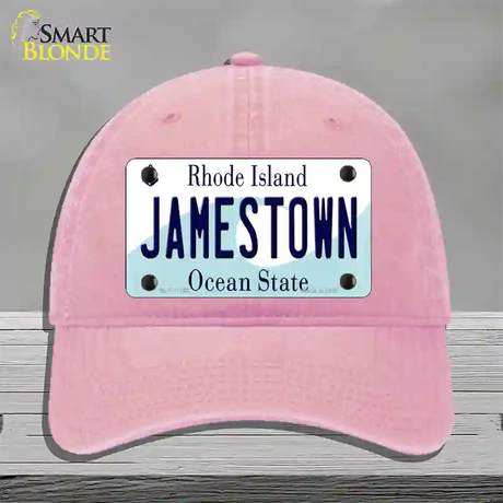 Jamestown Rhode Island State Novelty License Plate Hat Unconstructed Cotton / Pink