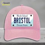 Bristol Rhode Island State Novelty License Plate Hat Unconstructed Cotton / Pink