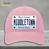 Middletown Rhode Island State Novelty License Plate Hat Unconstructed Cotton / Pink