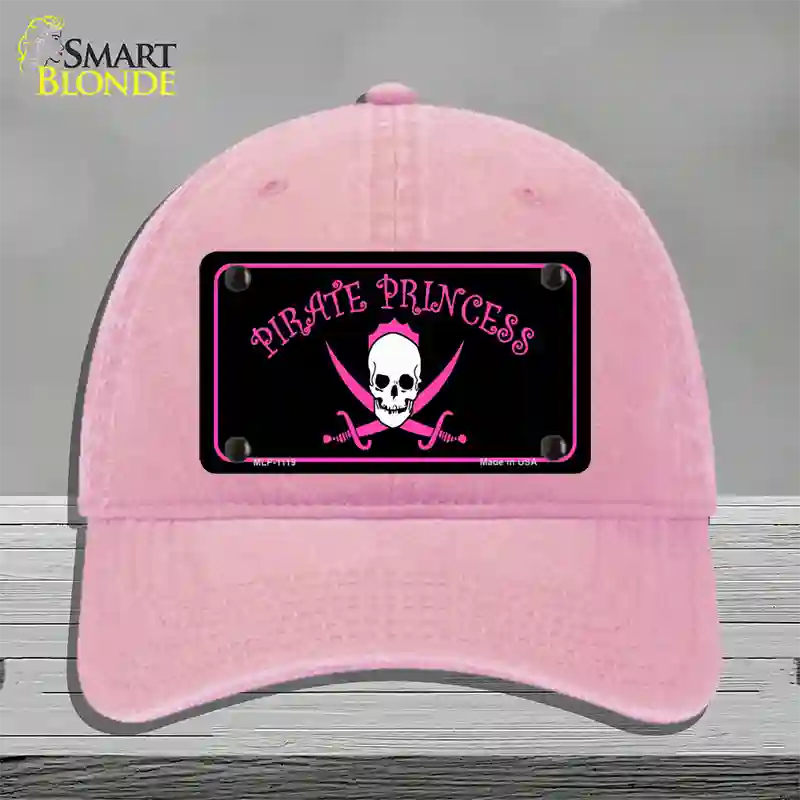 Pirate Princess Novelty License Plate Hat Unconstructed Cotton / Pink