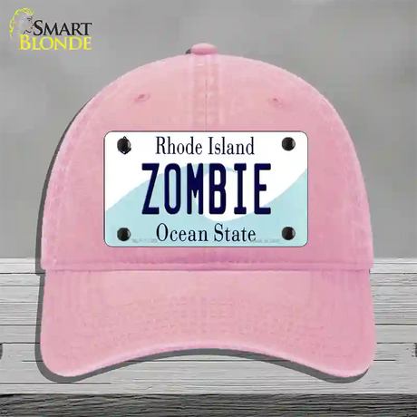 Zombie Rhode Island State Novelty License Plate Hat Unconstructed Cotton / Pink