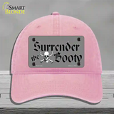 Surrender The Booty Novelty License Plate Hat Unconstructed Cotton / Pink