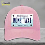 Moms Taxi Rhode Island State Novelty License Plate Hat Unconstructed Cotton / Pink