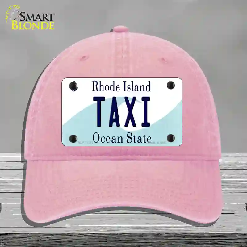 Taxi Rhode Island State Novelty License Plate Hat Unconstructed Cotton / Pink