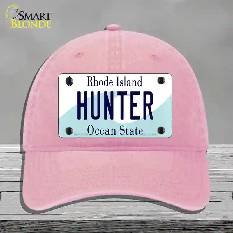 Hunter Rhode Island State Novelty License Plate Hat Unconstructed Cotton / Pink