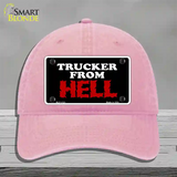 Mesh From Hell Novelty License Plate Hat Unconstructed Cotton / Pink