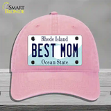 Best Mom Rhode Island State Novelty License Plate Hat Unconstructed Cotton / Pink