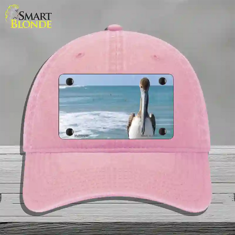 Pelican Ocean Novelty License Plate Hat Unconstructed Cotton / Pink