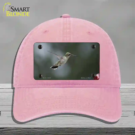 Hummingbird In Flight Novelty License Plate Hat Unconstructed Cotton / Pink