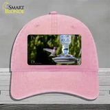 Hummingbird At Feeder Novelty License Plate Hat Unconstructed Cotton / Pink