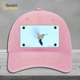 Hummingbird In Flight, Blue Novelty License Plate Hat Unconstructed Cotton / Pink