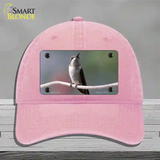 Hummingbird Perched On Branch Novelty License Plate Hat Unconstructed Cotton / Pink