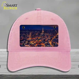 Paris At Night Eiffel Tower In Center Novelty License Plate Hat Unconstructed Cotton / Pink