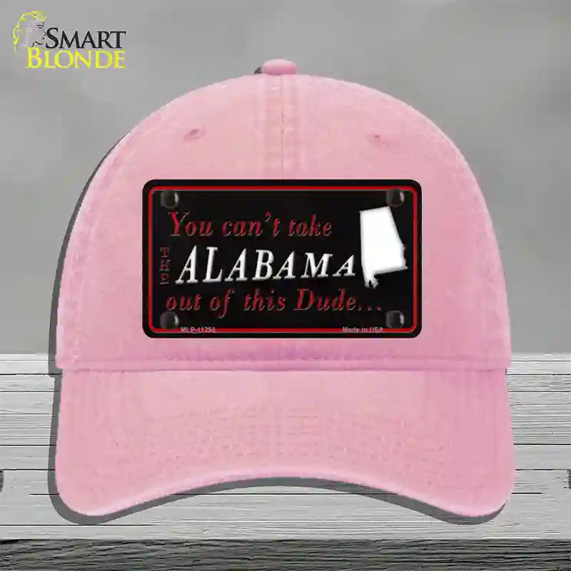 Alabama Dude Novelty License Plate Hat Unconstructed Cotton / Pink