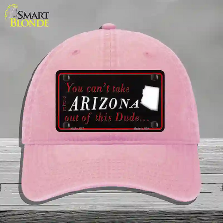 Arizona Dude Novelty License Plate Hat Unconstructed Cotton / Pink