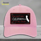 California Dude Novelty License Plate Hat Unconstructed Cotton / Pink