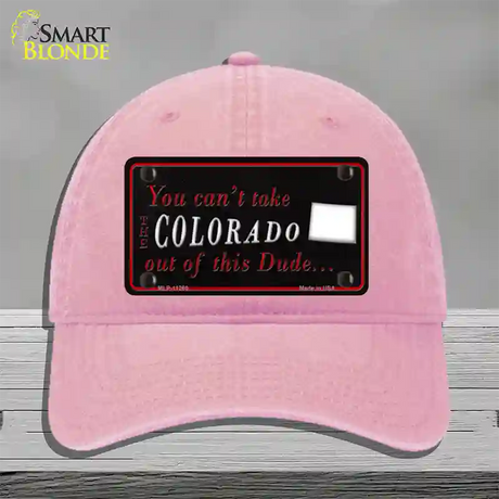 Colorado Dude Novelty License Plate Hat Unconstructed Cotton / Pink