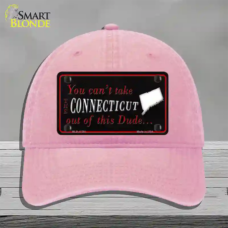 Connecticut Dude Novelty License Plate Hat Unconstructed Cotton / Pink