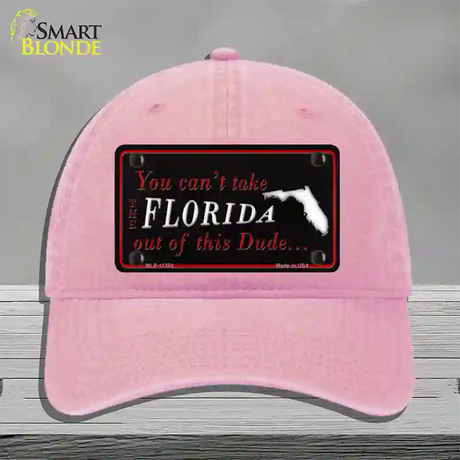 Florida Dude Novelty License Plate Hat Unconstructed Cotton / Pink