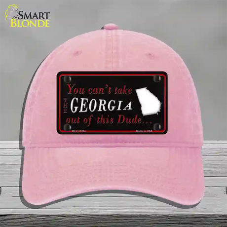 Georgia Dude Novelty License Plate Hat Unconstructed Cotton / Pink