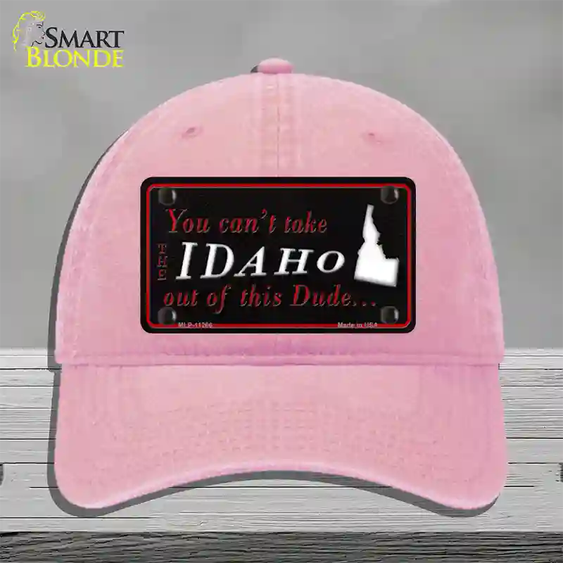 Idaho Dude Novelty License Plate Hat Unconstructed Cotton / Pink