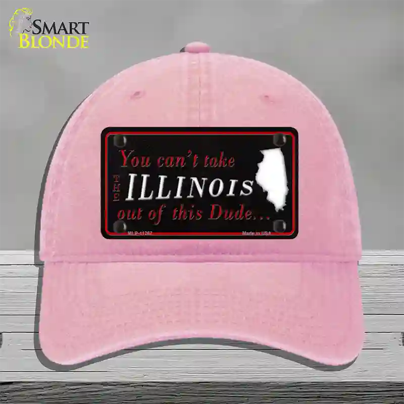 Illinois Dude Novelty License Plate Hat Unconstructed Cotton / Pink