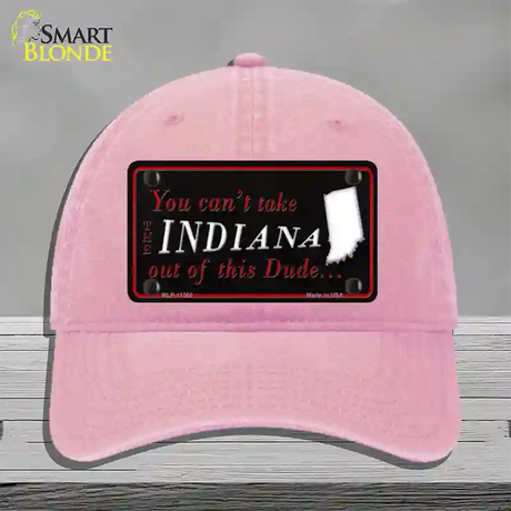 Indiana Dude Novelty License Plate Hat Unconstructed Cotton / Pink