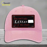 Kansas Dude Novelty License Plate Hat Unconstructed Cotton / Pink