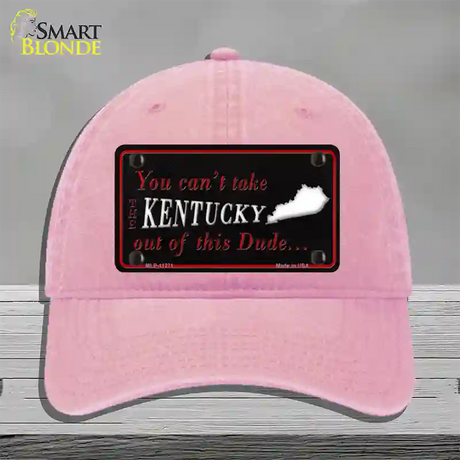 Kentucky Dude Novelty License Plate Hat Unconstructed Cotton / Pink