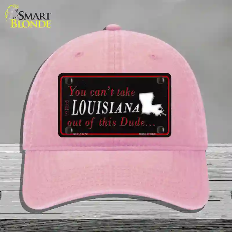 Louisiana Dude Novelty License Plate Hat Unconstructed Cotton / Pink