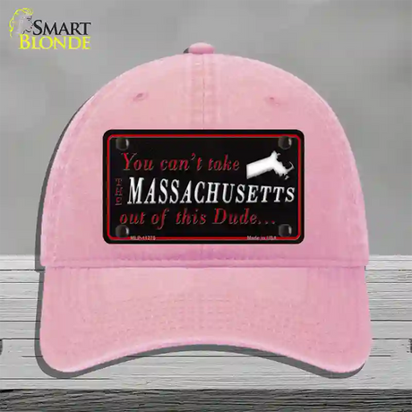 Massachusetts Dude Novelty License Plate Hat Unconstructed Cotton / Pink