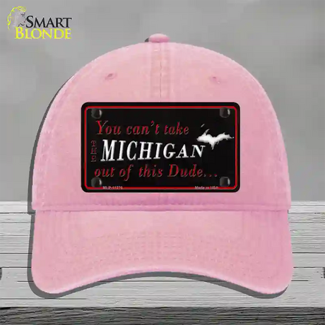 Michigan Dude Novelty License Plate Hat Unconstructed Cotton / Pink