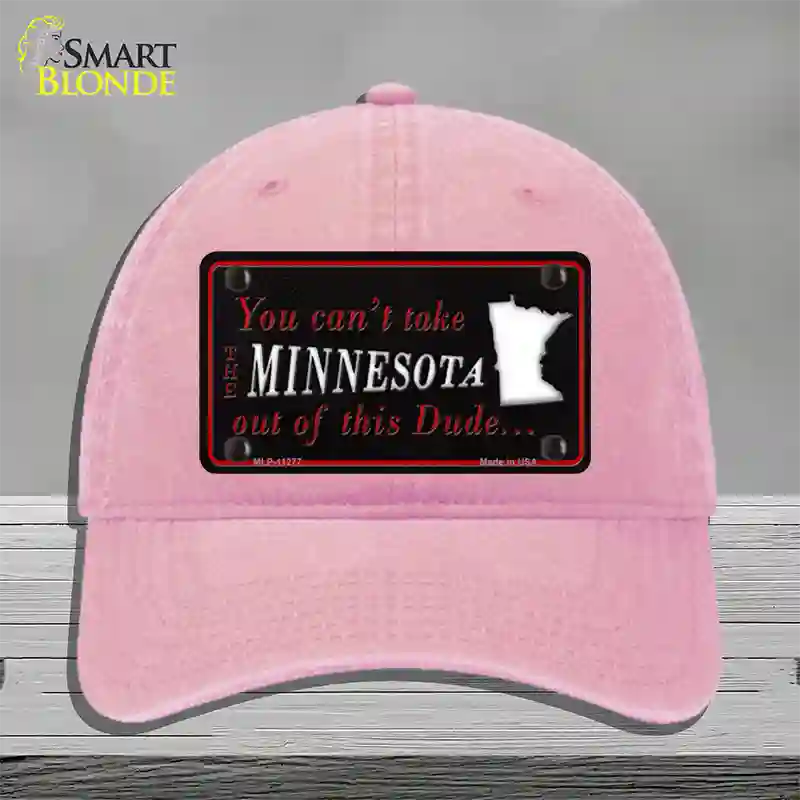 Minnesota Dude Novelty License Plate Hat Unconstructed Cotton / Pink