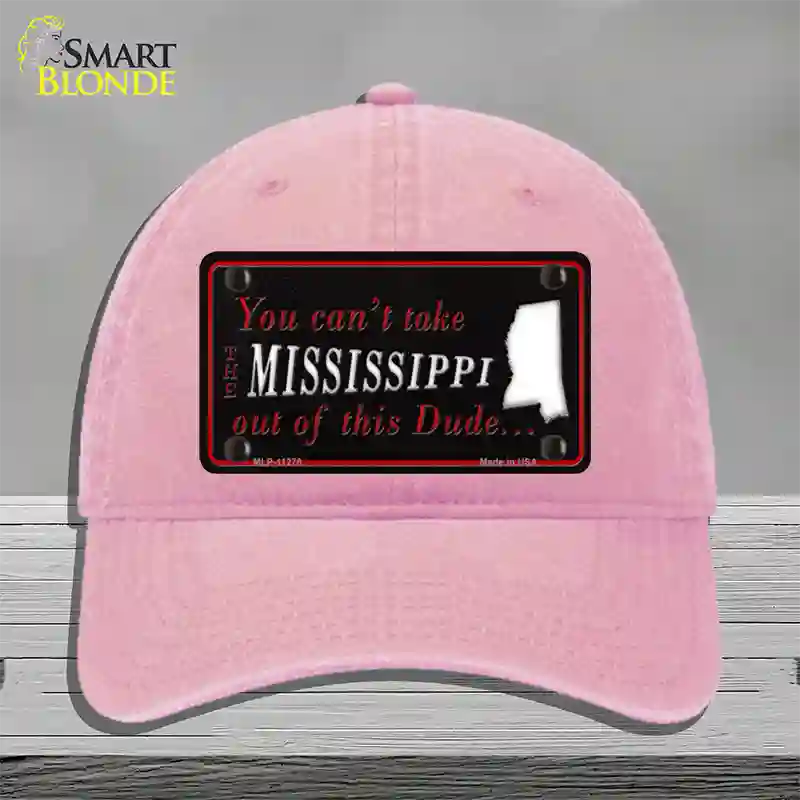 Mississippi Dude Novelty License Plate Hat Unconstructed Cotton / Pink