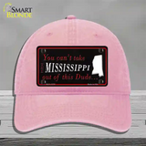 Mississippi Dude Novelty License Plate Hat Unconstructed Cotton / Pink