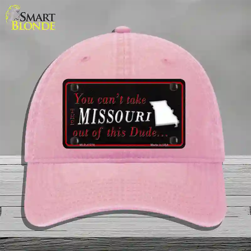 Missouri Dude Novelty License Plate Hat Unconstructed Cotton / Pink