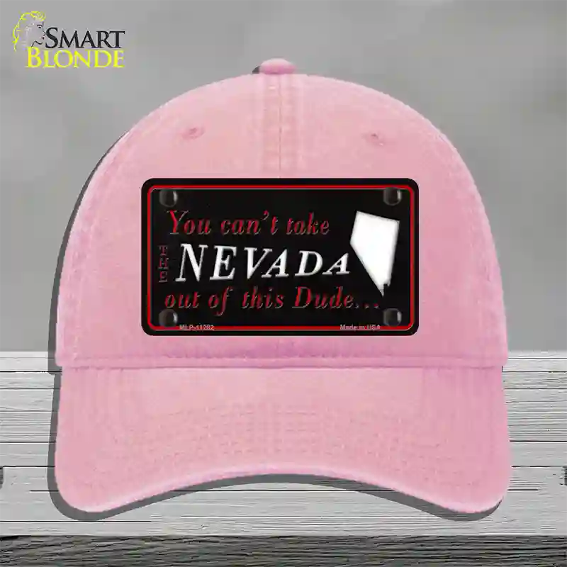 Nevada Dude Novelty License Plate Hat Unconstructed Cotton / Pink