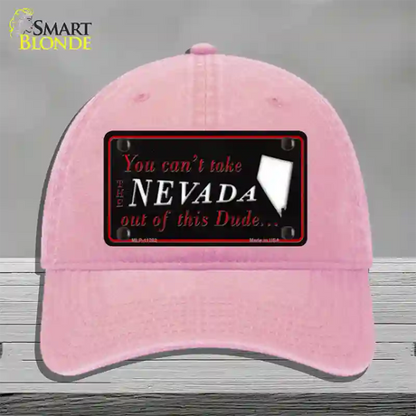 Nevada Dude Novelty License Plate Hat Unconstructed Cotton / Pink