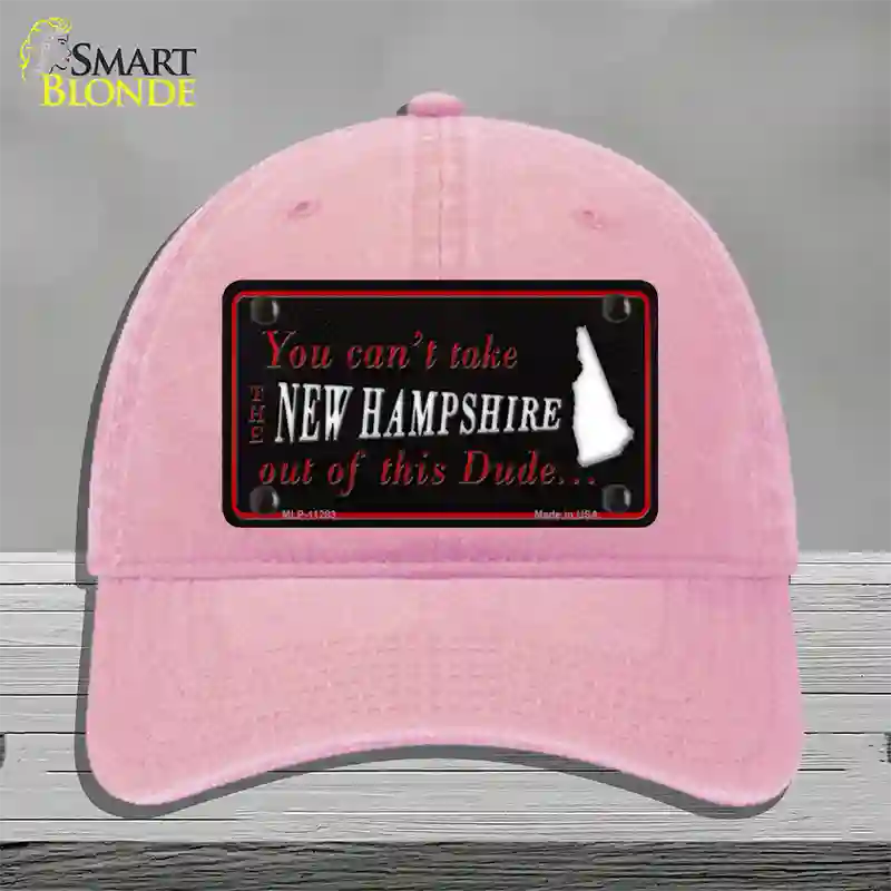 New Hampshire Dude Novelty License Plate Hat Unconstructed Cotton / Pink